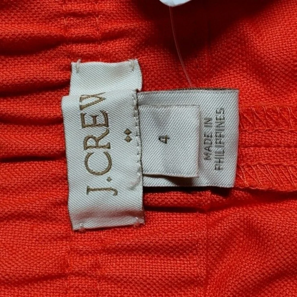 J. CREW FACTORY Linen Blend Pull-On Shorts Red Size 4 NWT
